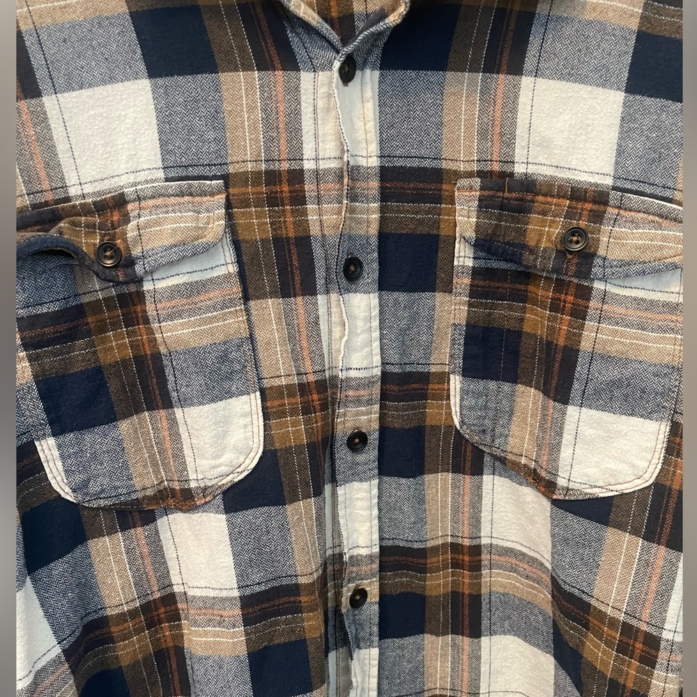 Jeremiah American Legacy- navy, white and brown flannel - Picture 2 of 5